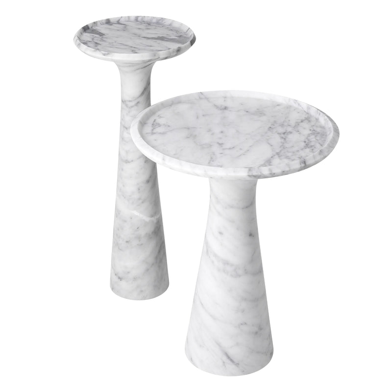 Side Table Pompano High White Carrera Marble