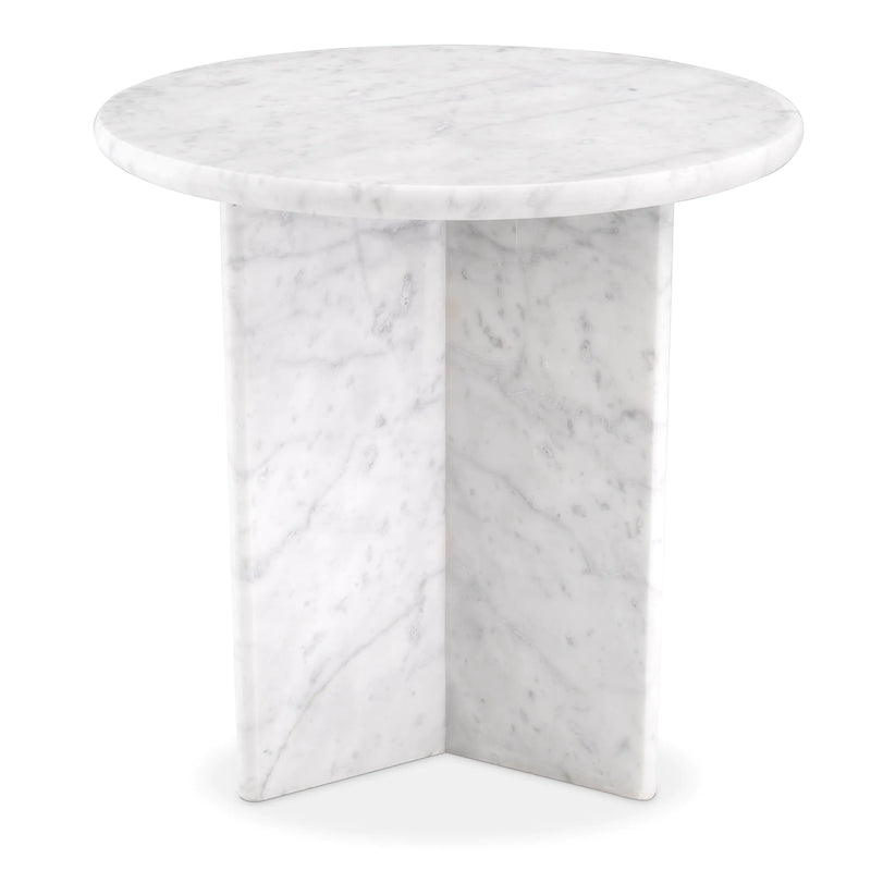 Side Table Pontini Honed White Marble