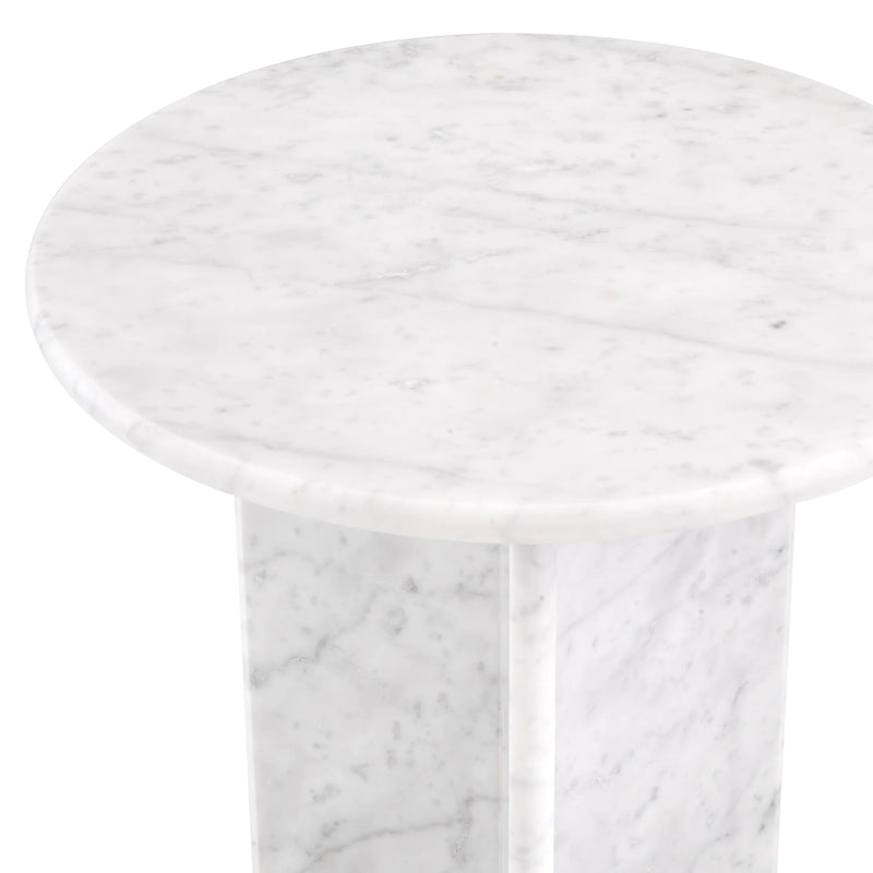 Side Table Pontini Honed White Marble
