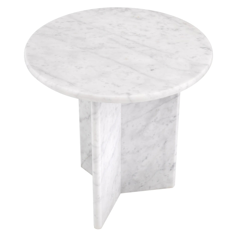 Side Table Pontini Honed White Marble