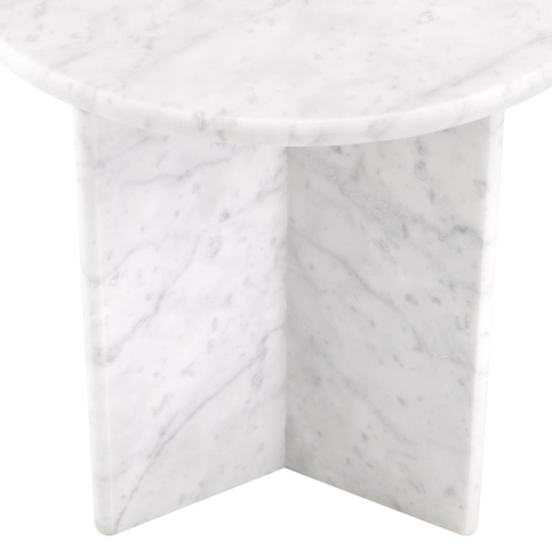 Side Table Pontini Honed White Marble