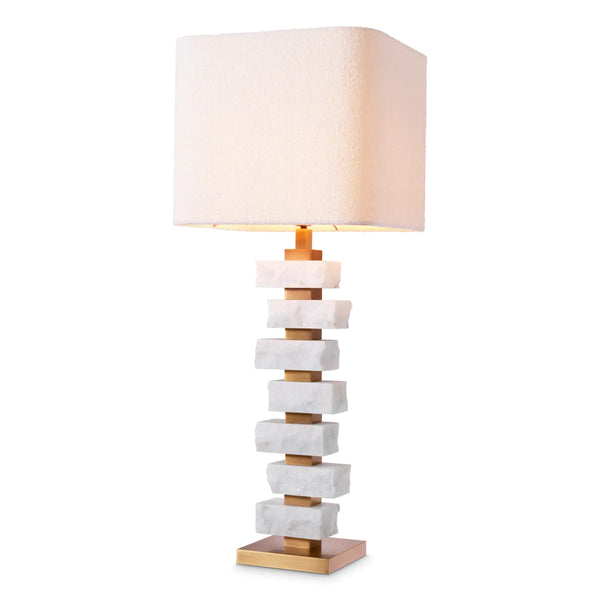 Table Lamp Amber L rough marble incl shade