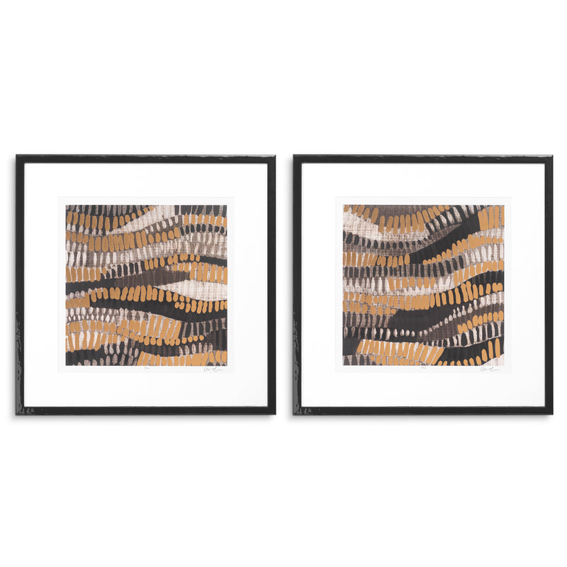 Print Metallic Undulation by June Erica Vess set o