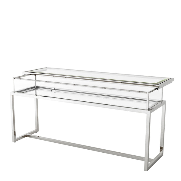 Console Table Harvey sliding top polished ss