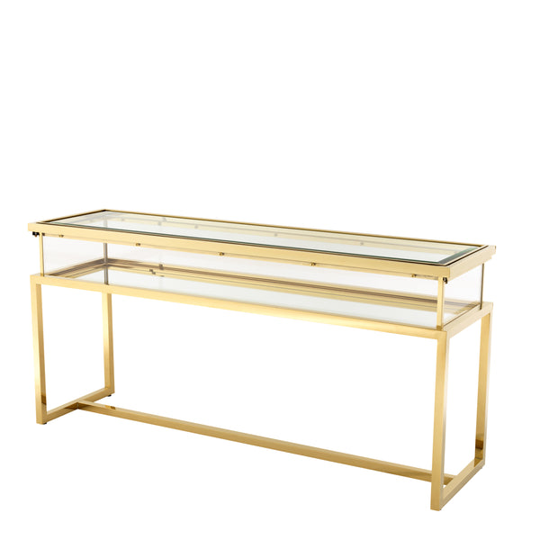 Console Table Harvey sliding top gold finish