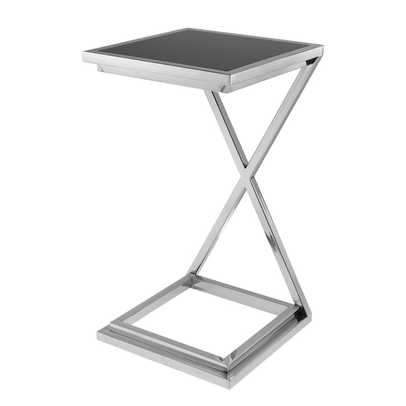 Side Table Cross Nickel Finish