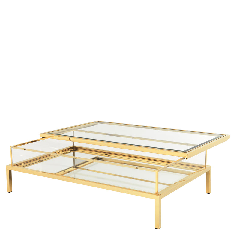 Coffee Table Harvey Rectangular Gold Finish
