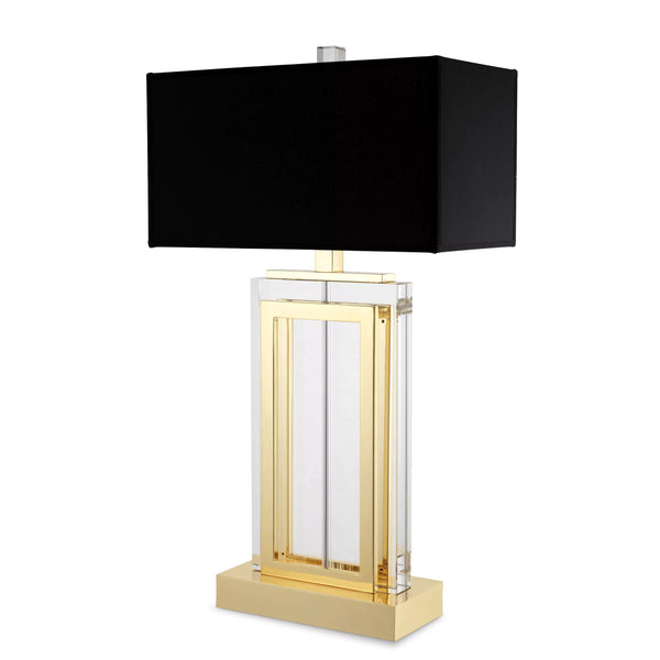 Table Lamp Arlington Crystal Gold Finish Incl Blac