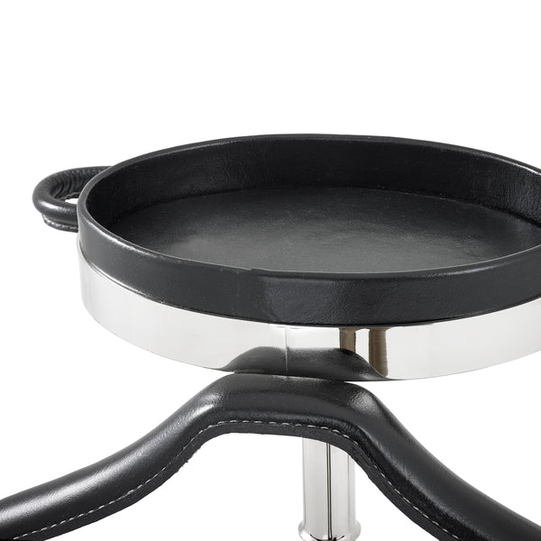 Dressboy McKinsey nickel finish black leather