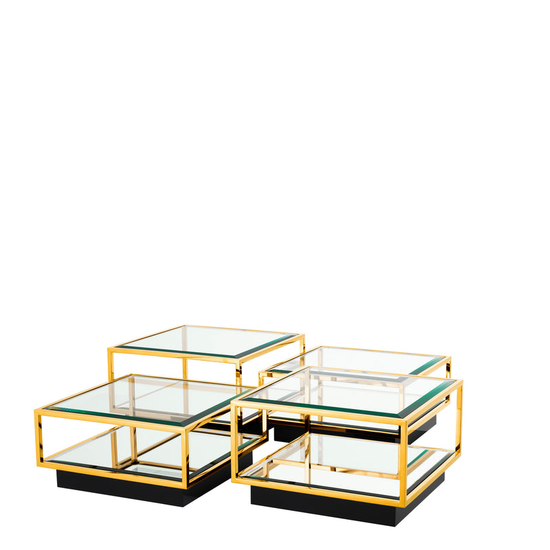 Coffee Table Tortona Gold Finish Set Of 4