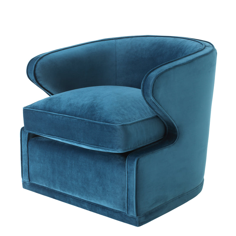 Swivel Chair Dorset Roche Blue Velvet