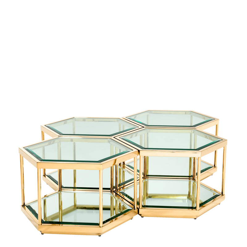 Coffee Table Sax Gold Finish Set Of 4