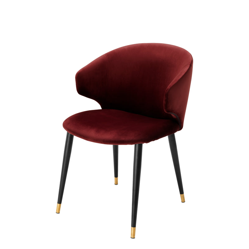 Dining Chair Volante W/Arm Roche Bordeaux Velvet