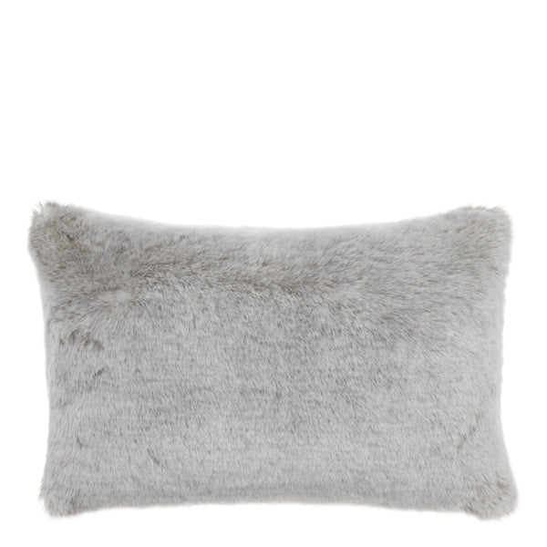 Scatter Cushion Alaska Faux Fur Light Grey Rect.
