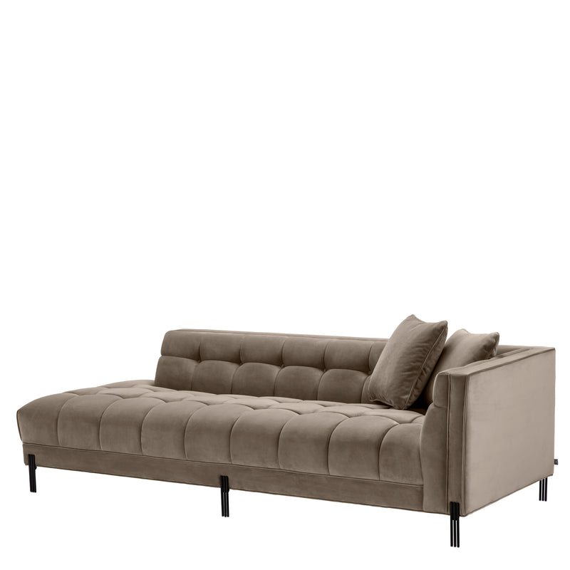Lounge Sofa Sienna Right Savona Greige Velvet