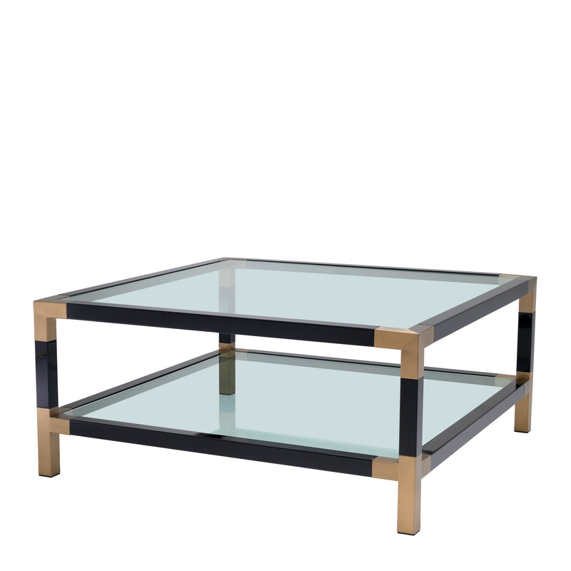 Coffee Table Royalton Black Brushed Brass Finish