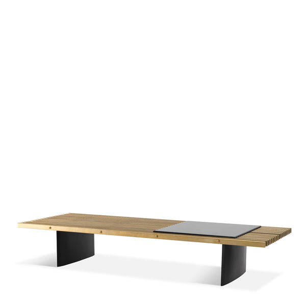 Coffee Table Vauclair Brushed Brass Finish Incl Gl