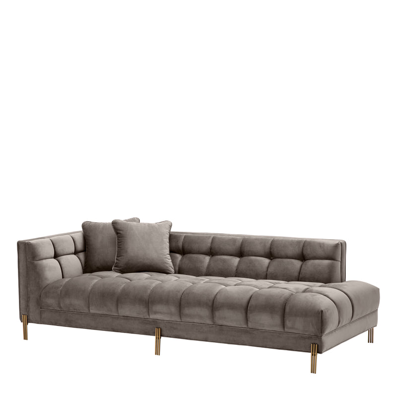 Lounge Sofa Sienna Left Savona Grey Velvet