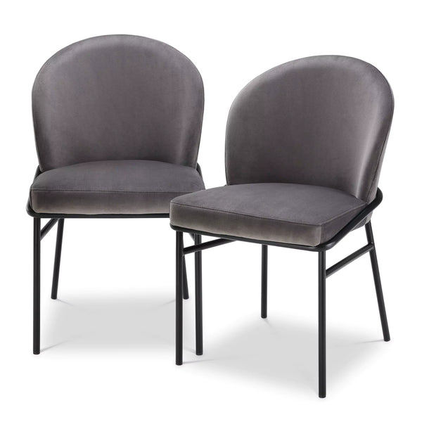 Dining Chair Willis Savona Grey Velvet Set Of 2