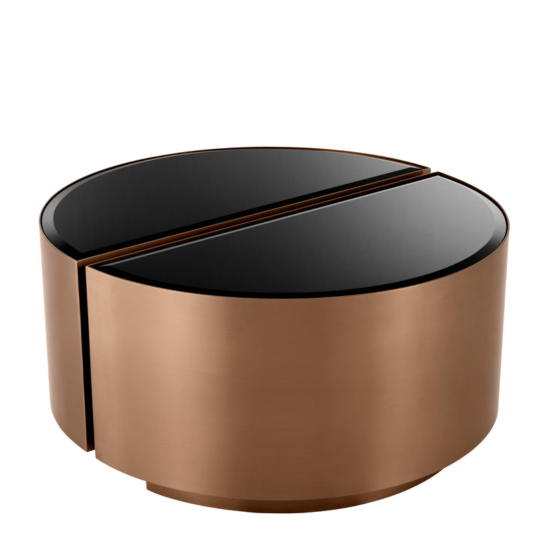 Side Table Astra Brushed Copper Finish Set Of 2