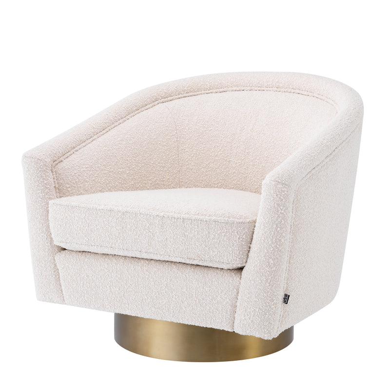 Swivel Chair Catene Boucle Cream