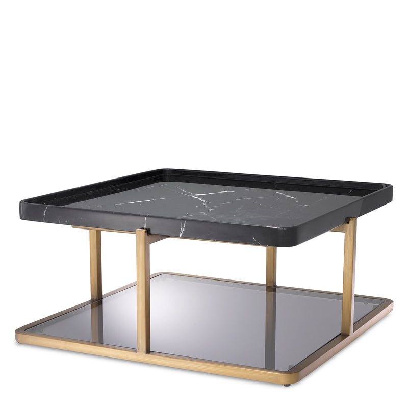 Coffee Table Grant Br Brass Finish Black Marble