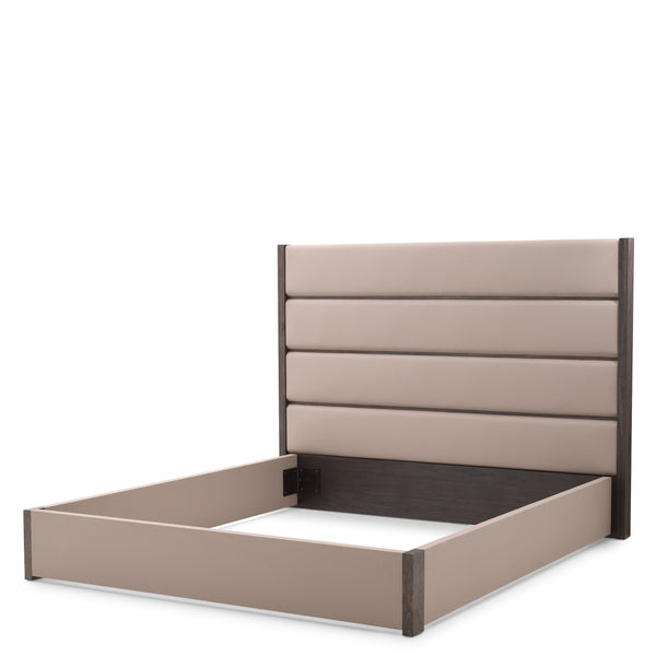 Bed Frame Meribel Grey Leather Look 180 X 210 Cm