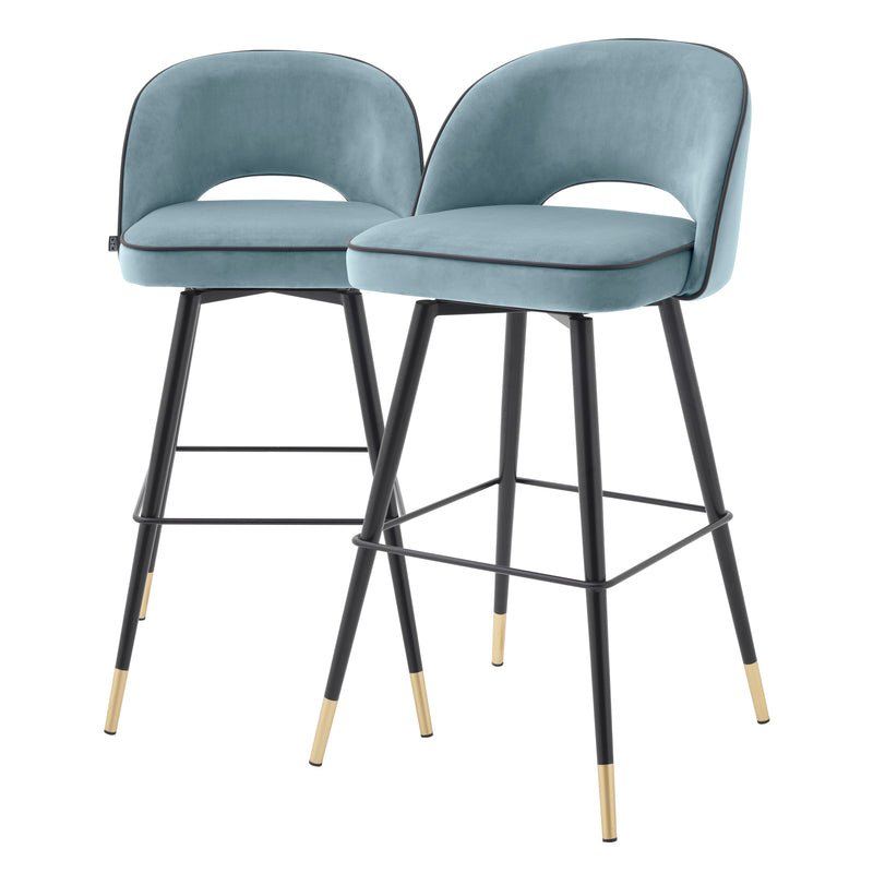 Blue velvet discount bar stools