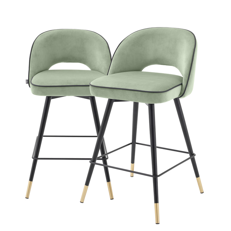 Counter Stool Cliff Savona Pistache Green Velv S/2