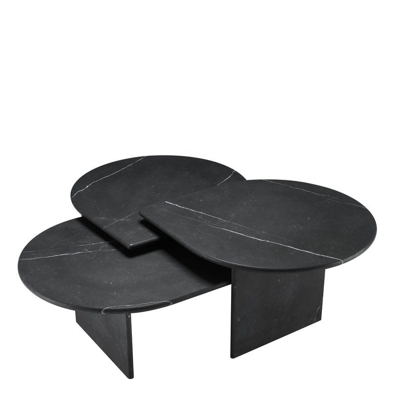 Coffee Table Naples Honed Black Marble Set Of 3