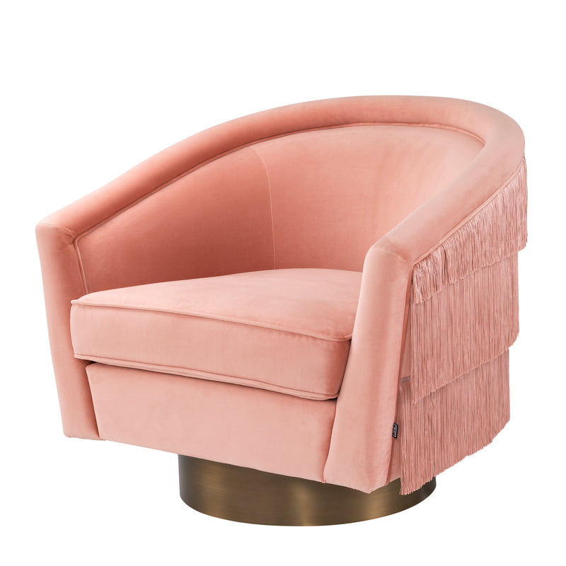 Swivel Chair Le Vante Savona Nude Velvet