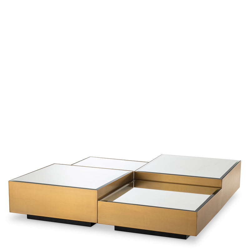 Coffee Table Esposito Brushed Brass Fin Set Of 4