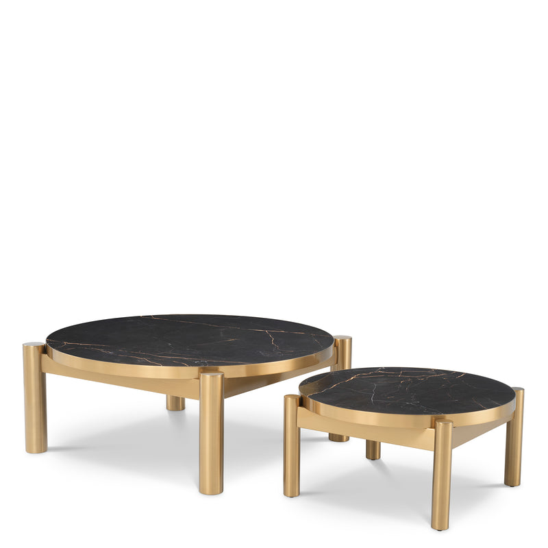 Coffee Table Quest Brushed Brass Finish Set Of 2