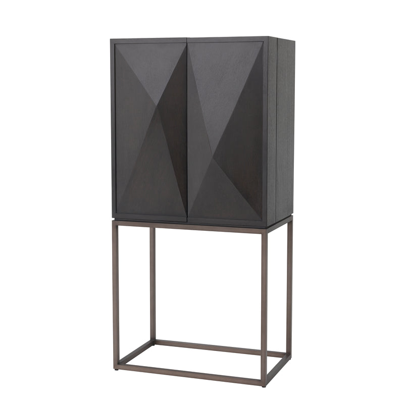 Wine Cabinet Highland Charcoal Brown Oak Veneer