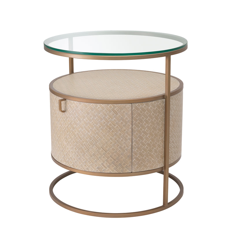 Bedside Table Napa Valley Woven Washed Oak Veneer
