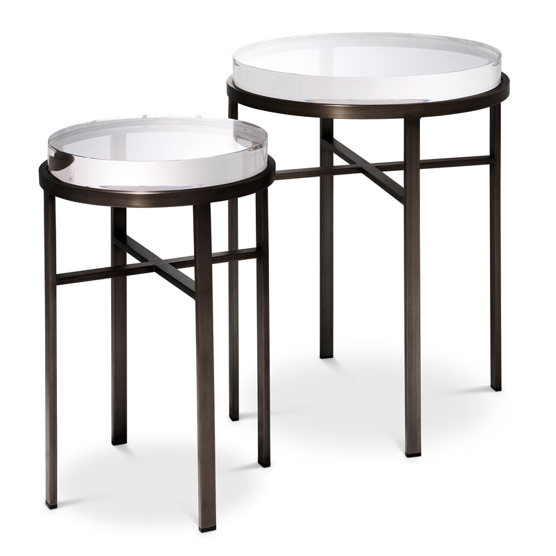 Side Table Hoxton Bronze Finish Set Of 2