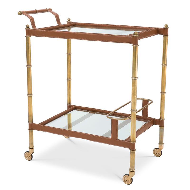 Trolley Princess Vintage Brass Finish Tan Leather