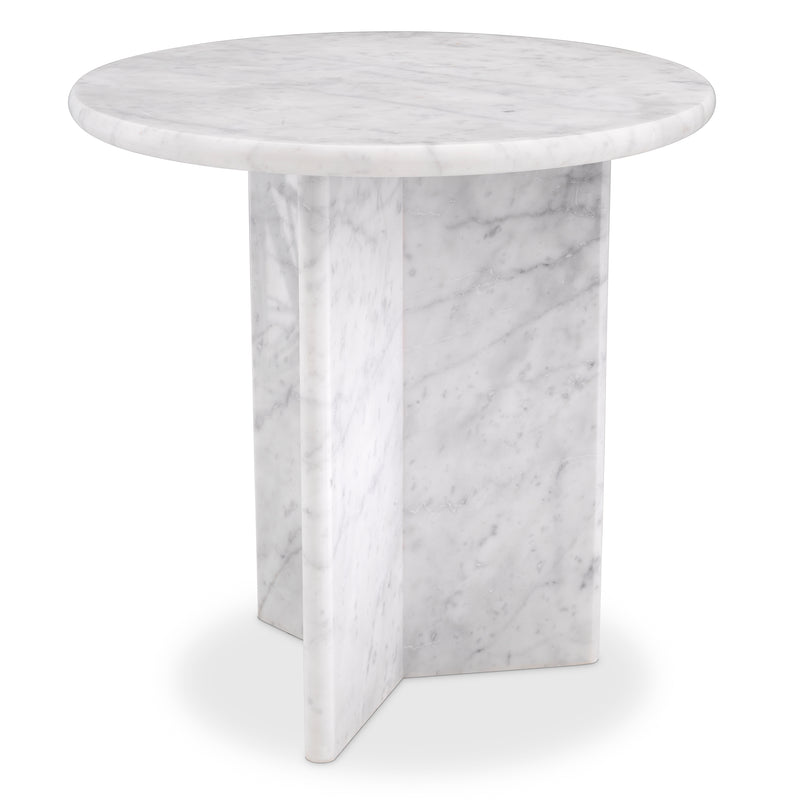 Side Table Pontini Honed White Marble