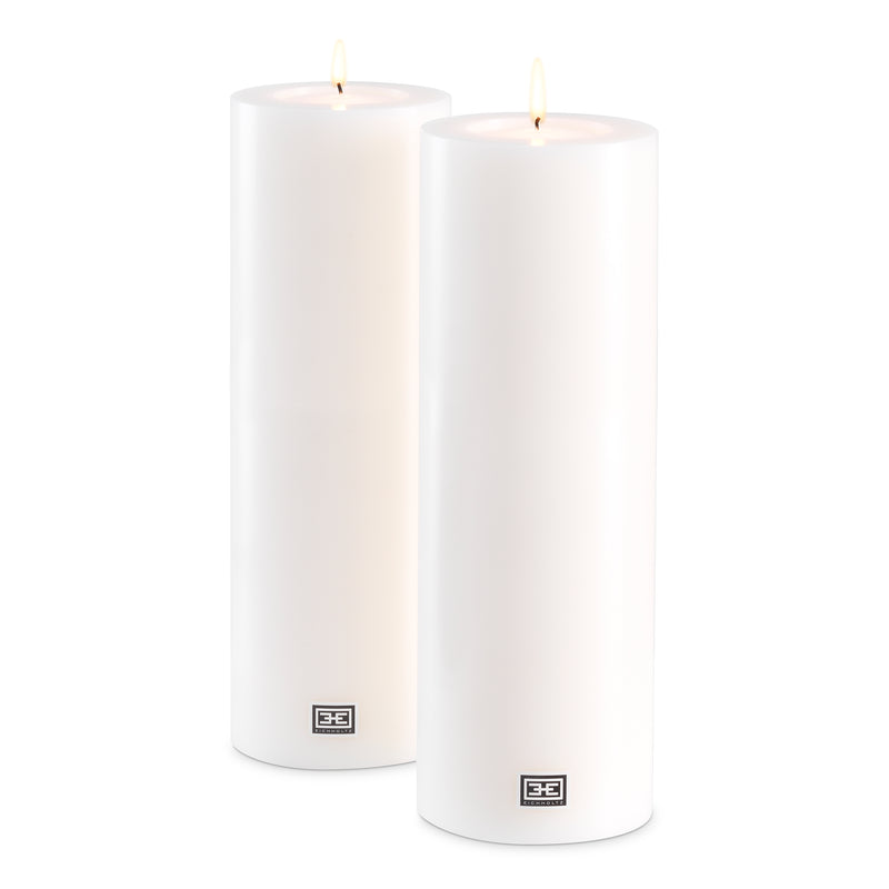 Artificial Candle Ø 12 X H. 35 cm Set Of 2