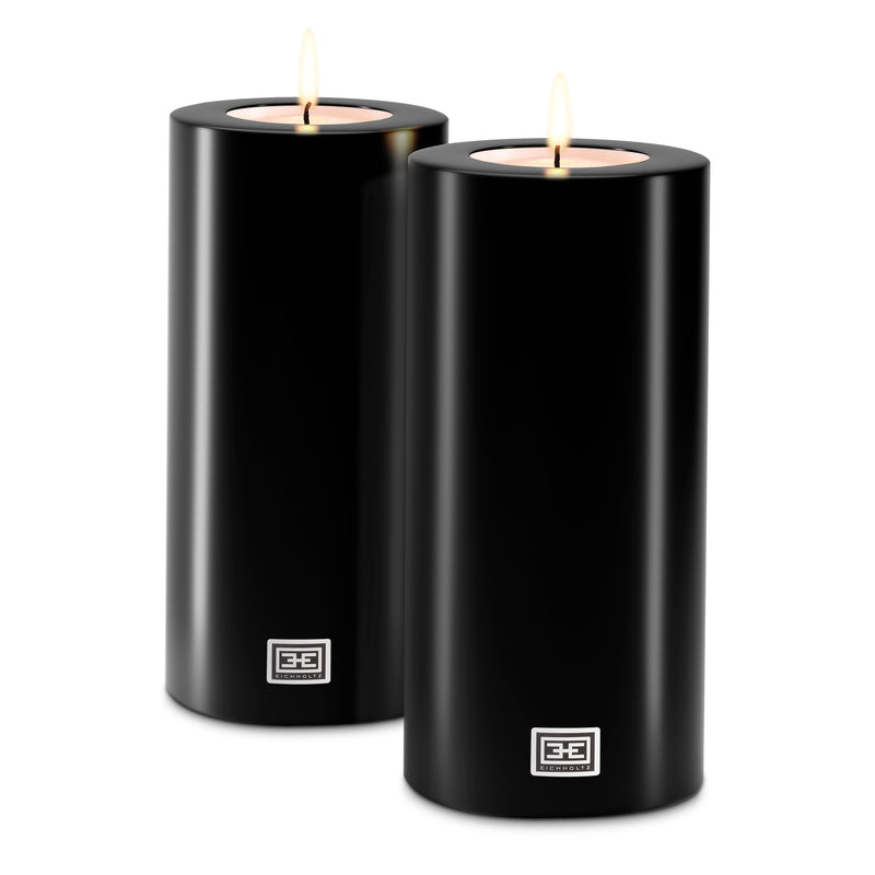 Artificial Candle Ø 12 X H. 25 cm Set Of 2