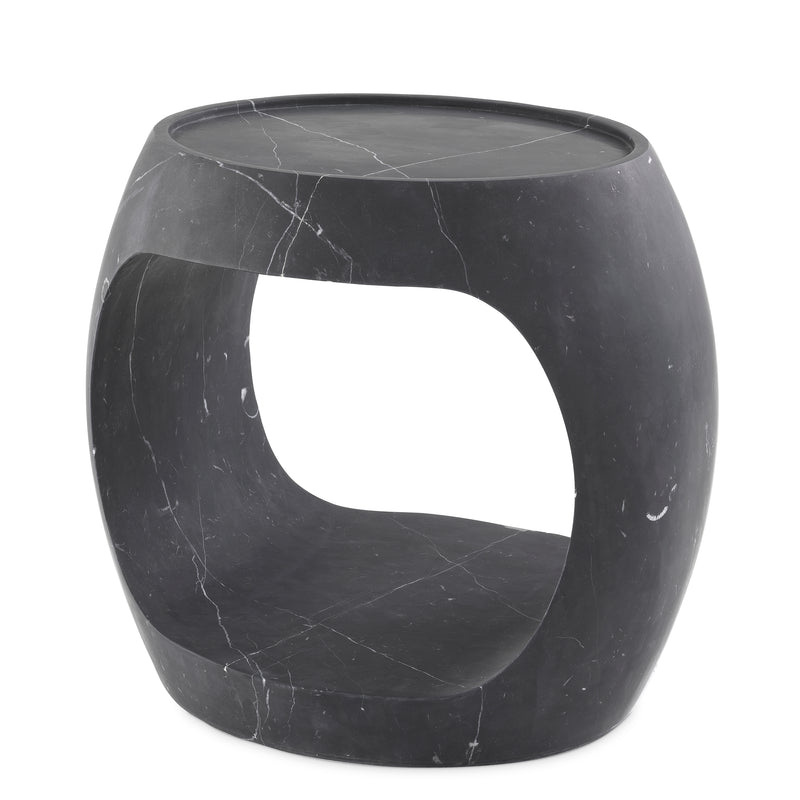 Side Table Clipper Low Honed Black Marble