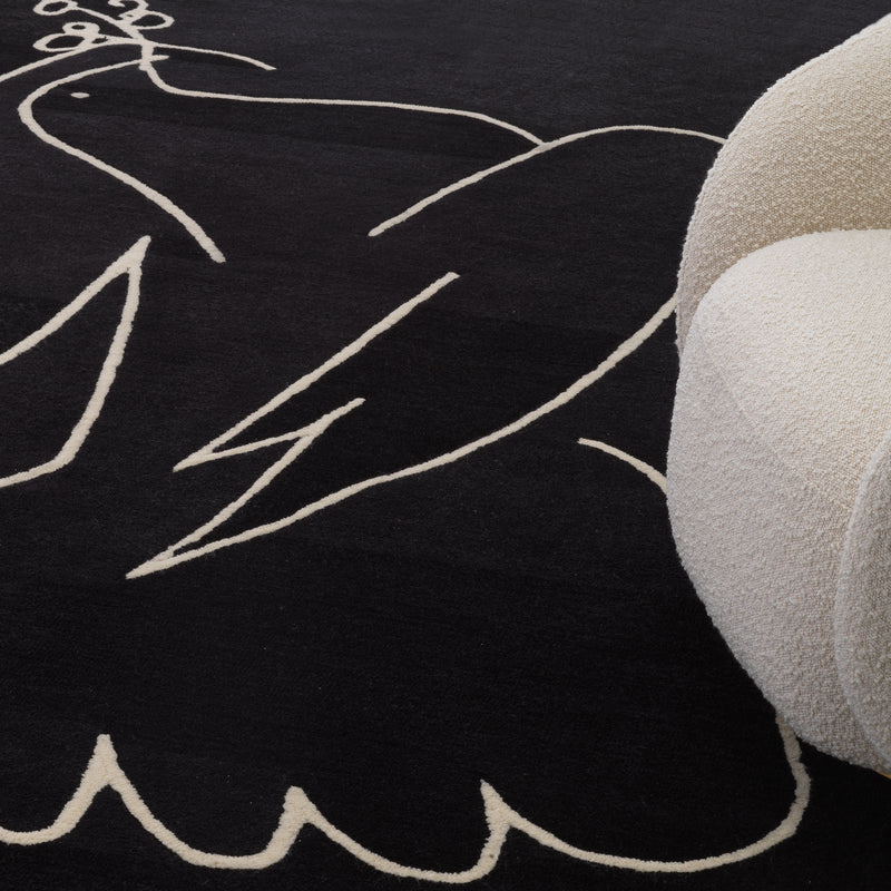Carpet Piccione Black Off-White 200 X 300 Cm