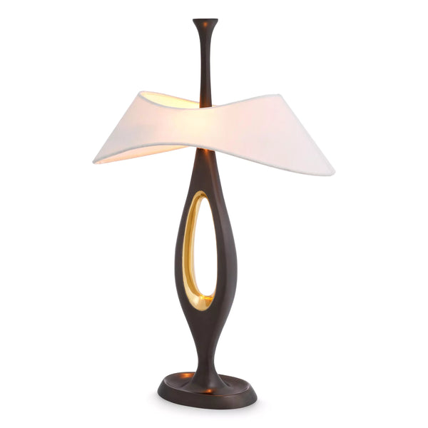 Table Lamp Gianfranco gunmetal polished brass finish incl shade